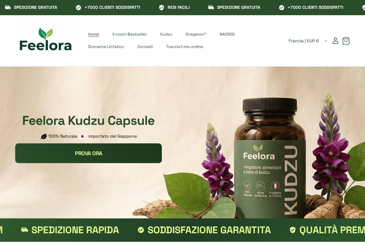 getfeelora.com homepage screenshot