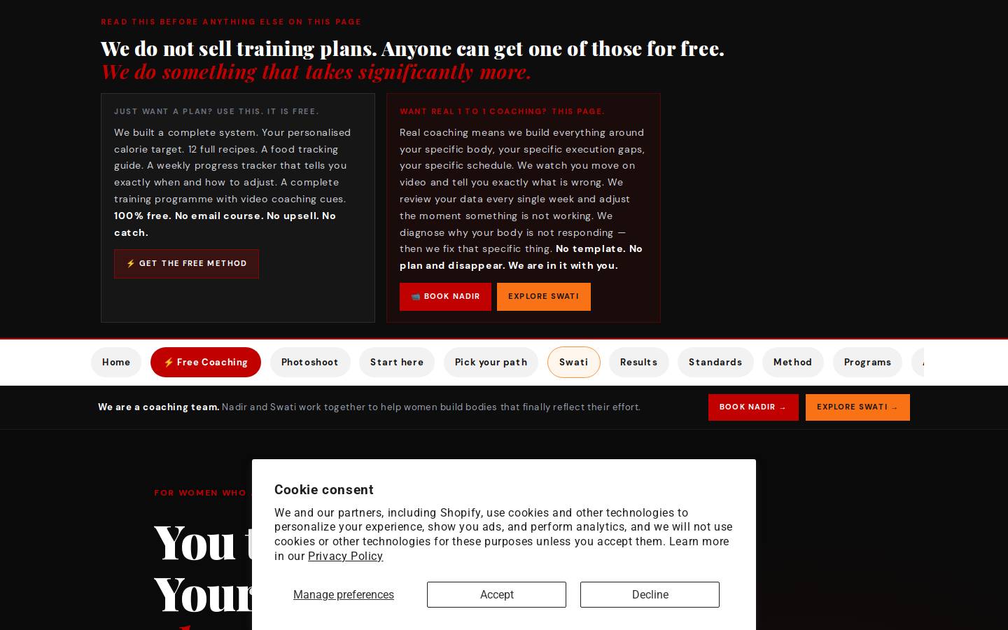 getfitwithnadir.com homepage screenshot