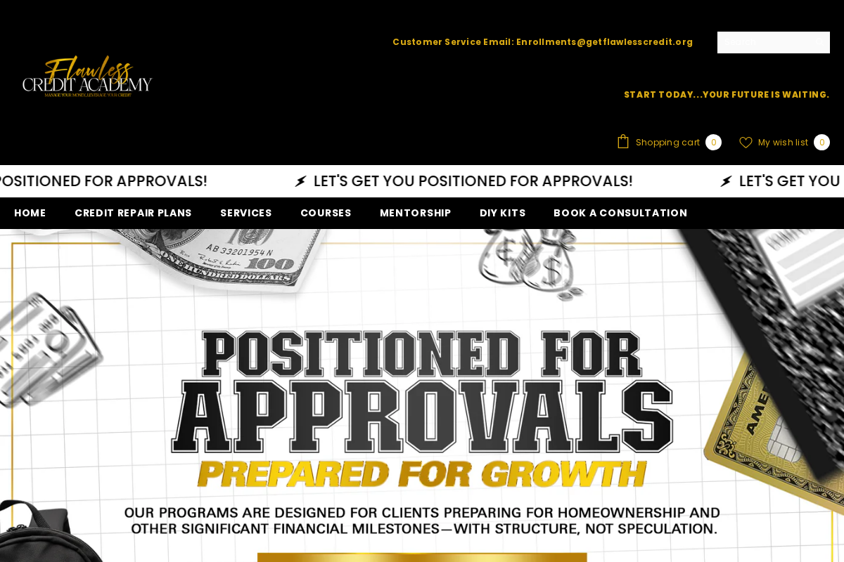 Flawless Credit Academy homepage screenshot