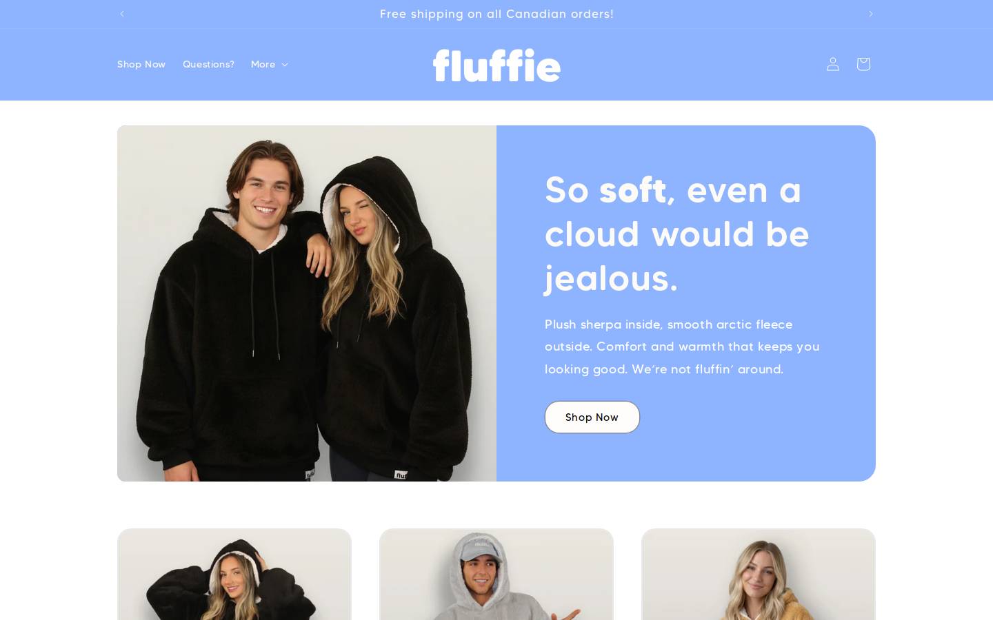 getfluffie.com homepage screenshot