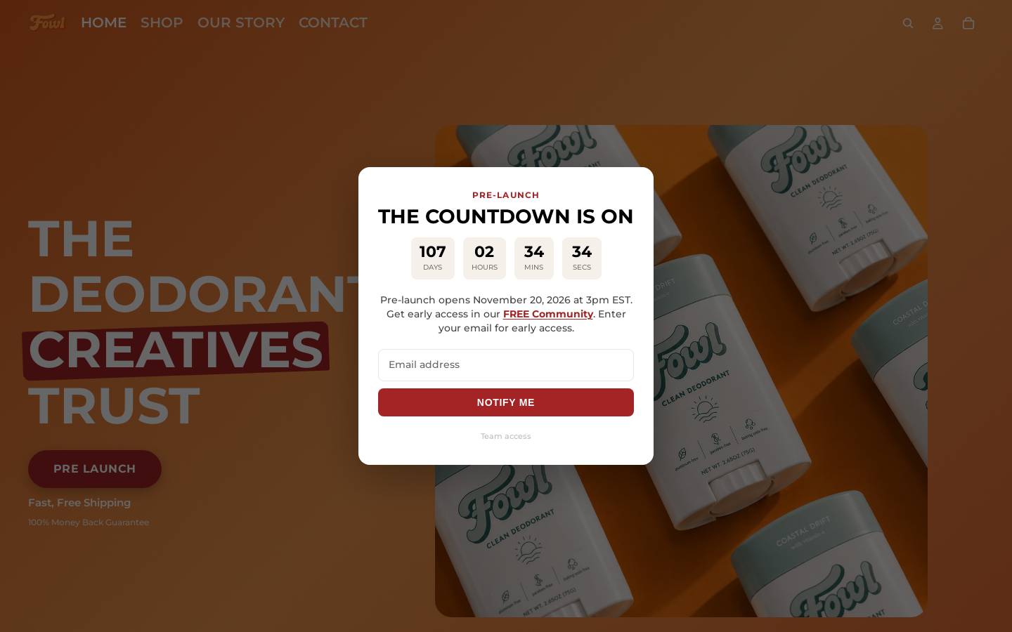 getfowl.com homepage screenshot