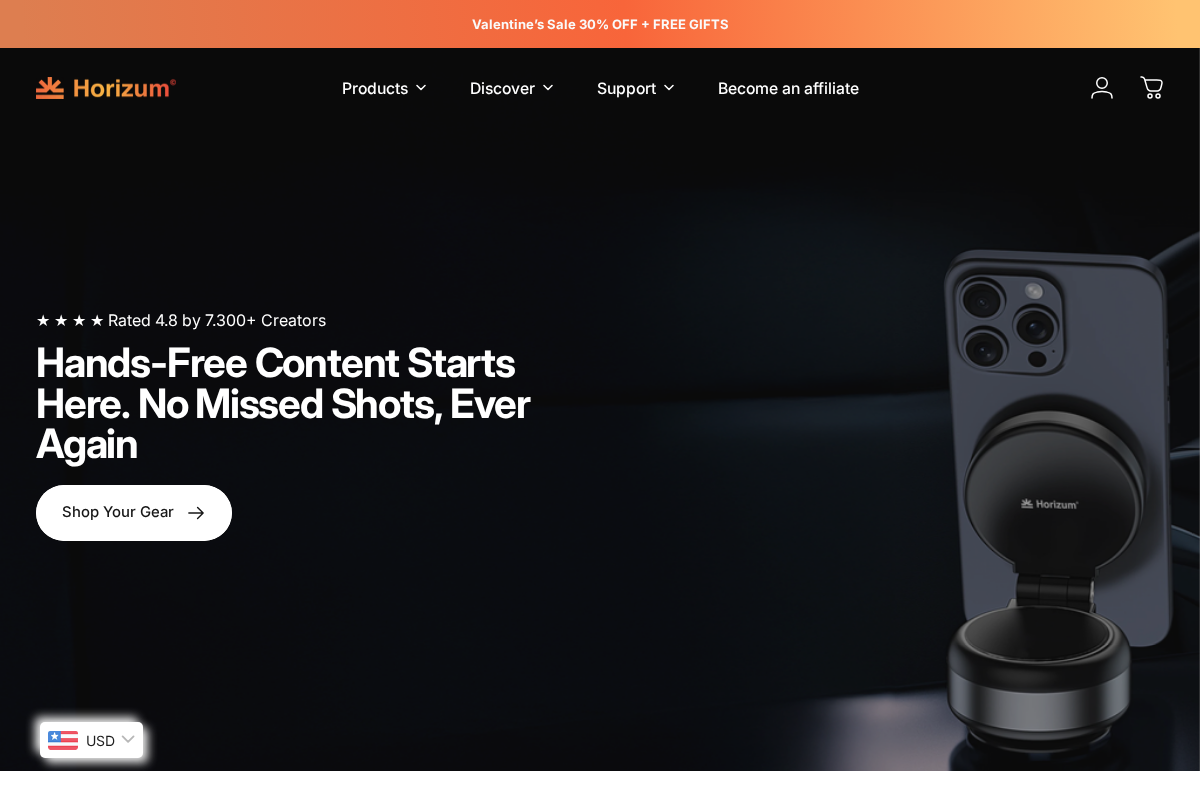 Horizum homepage screenshot