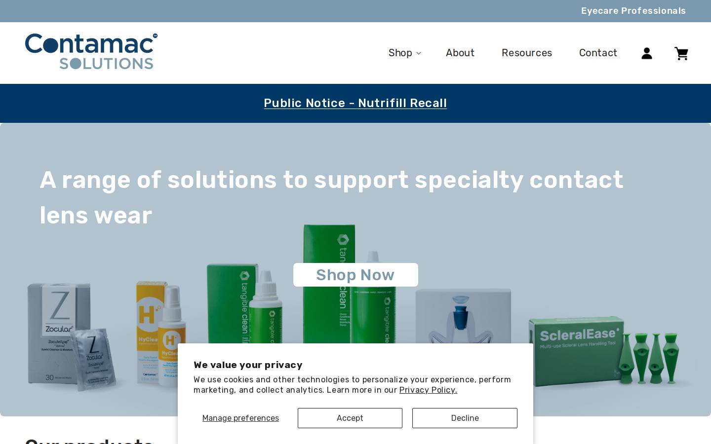 gethyclear.com homepage screenshot