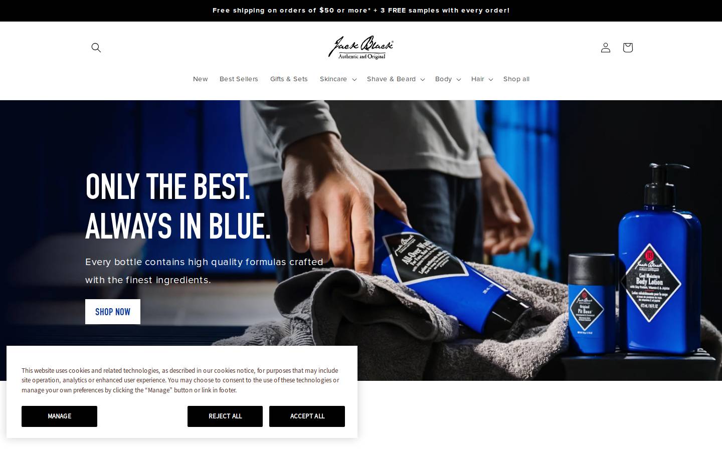 Jack Black homepage screenshot