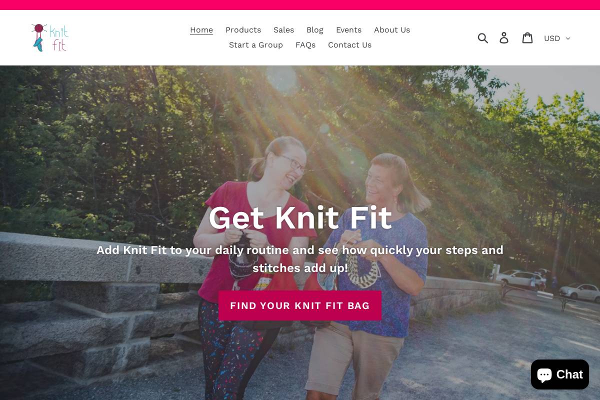 getknitfit.com homepage screenshot
