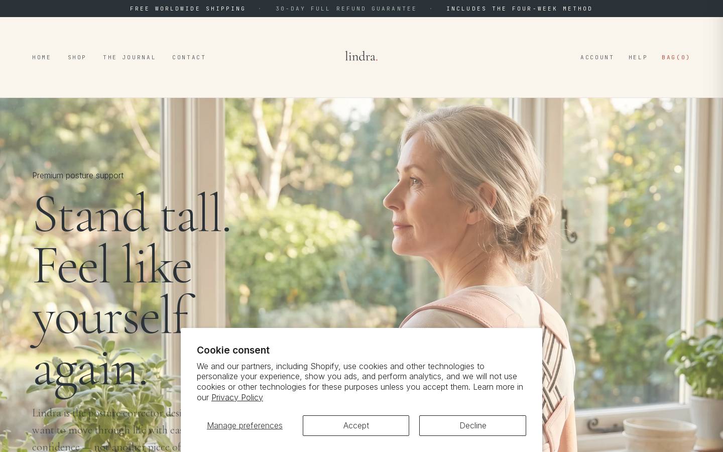 getlindra.com homepage screenshot