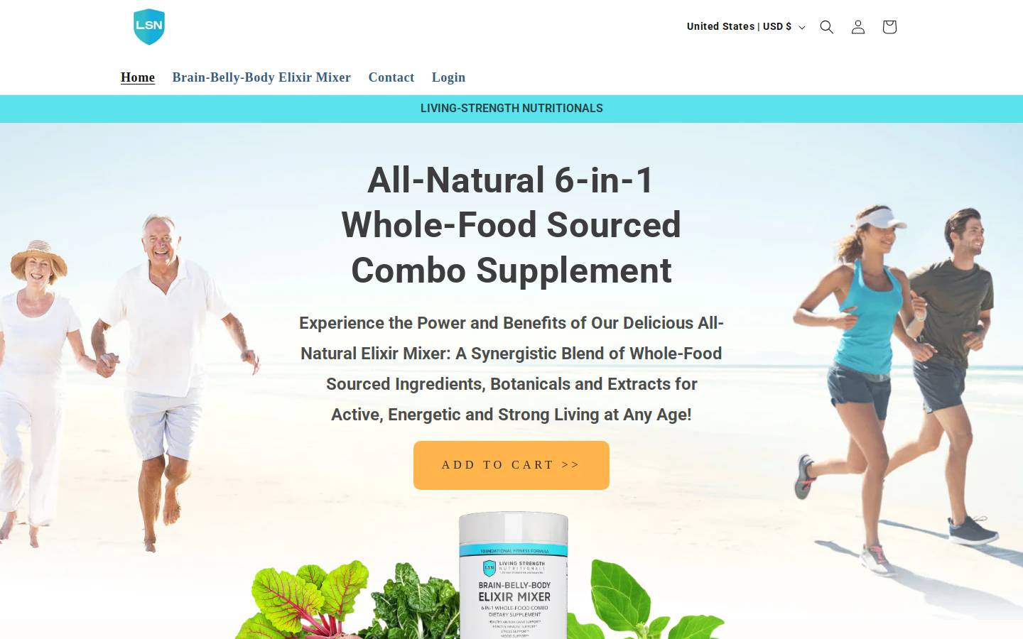 getlivingstrength.com homepage screenshot