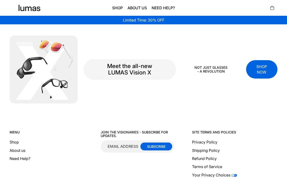 Lumas homepage screenshot