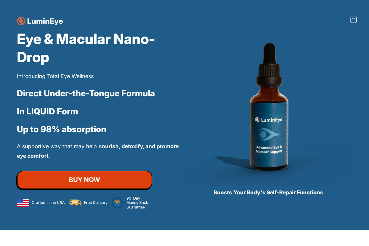 LuminNano Drop homepage screenshot