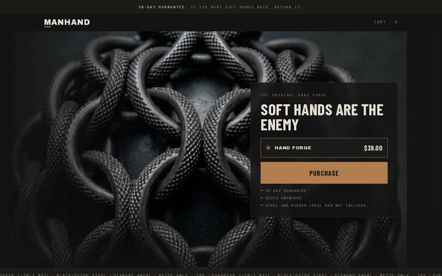 getmanhand.com homepage screenshot