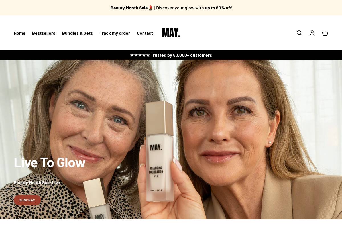 Getmaycosmetics homepage screenshot