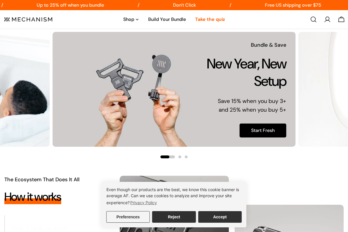 Getmechanism homepage screenshot