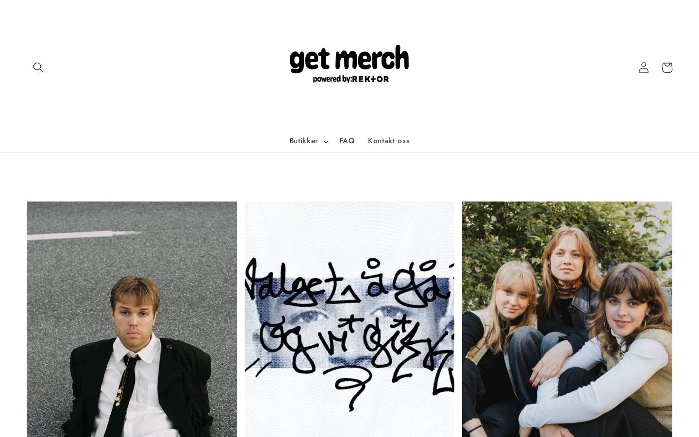 getmerch.no homepage screenshot