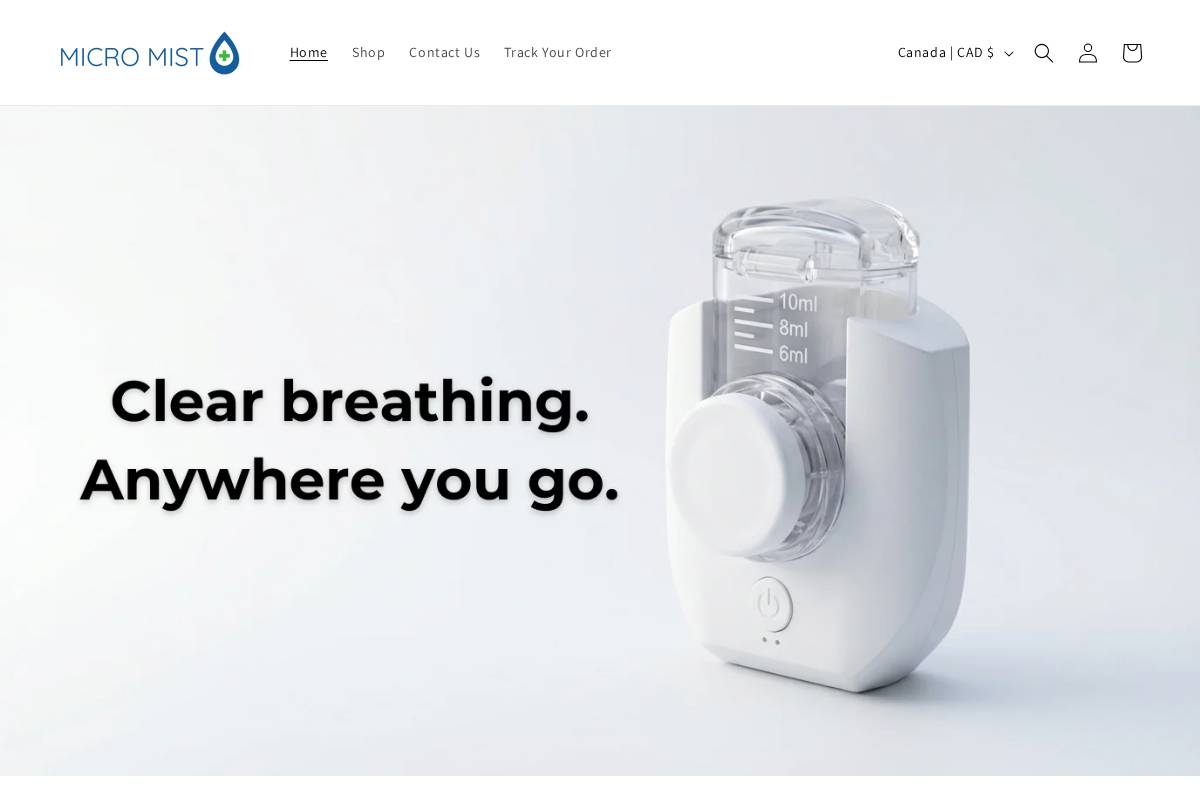 Getmicromist homepage screenshot