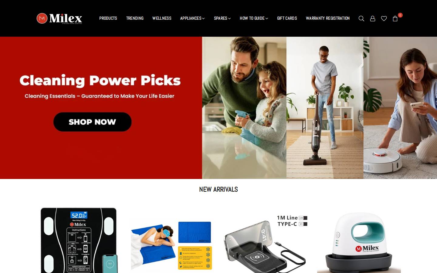 getmilex.com homepage screenshot