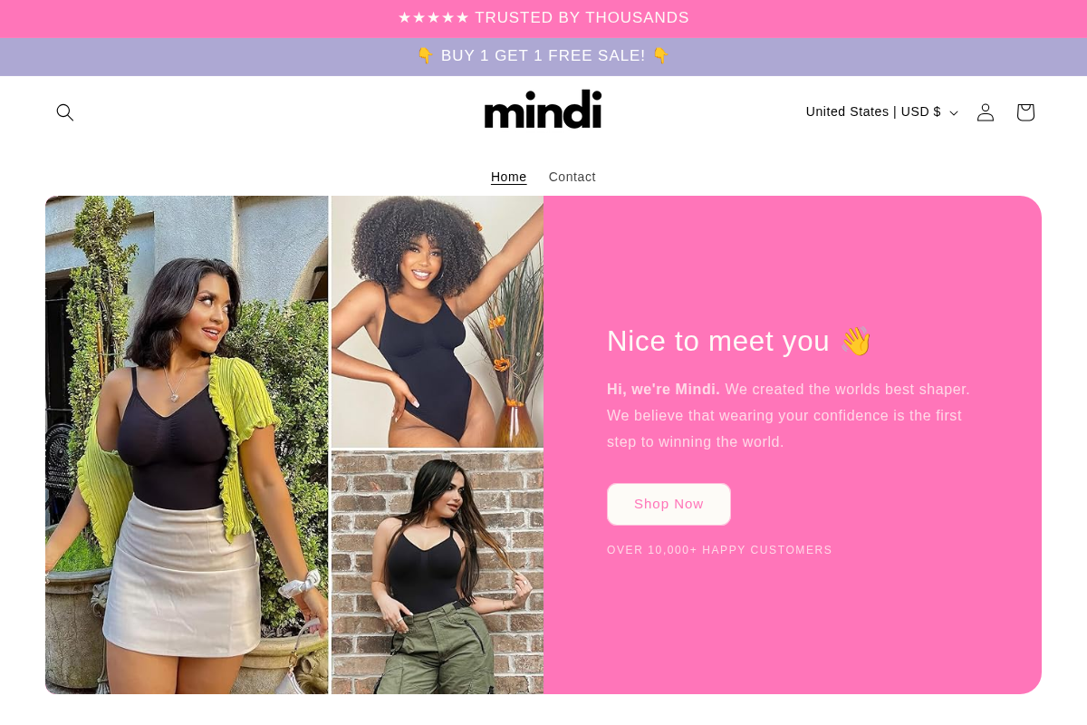 Mindi homepage screenshot