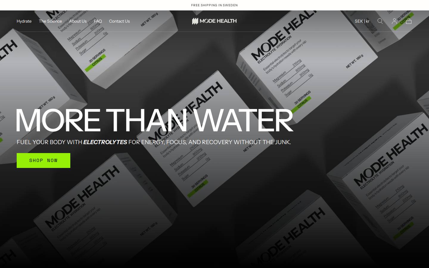 Mode Health homepage screenshot