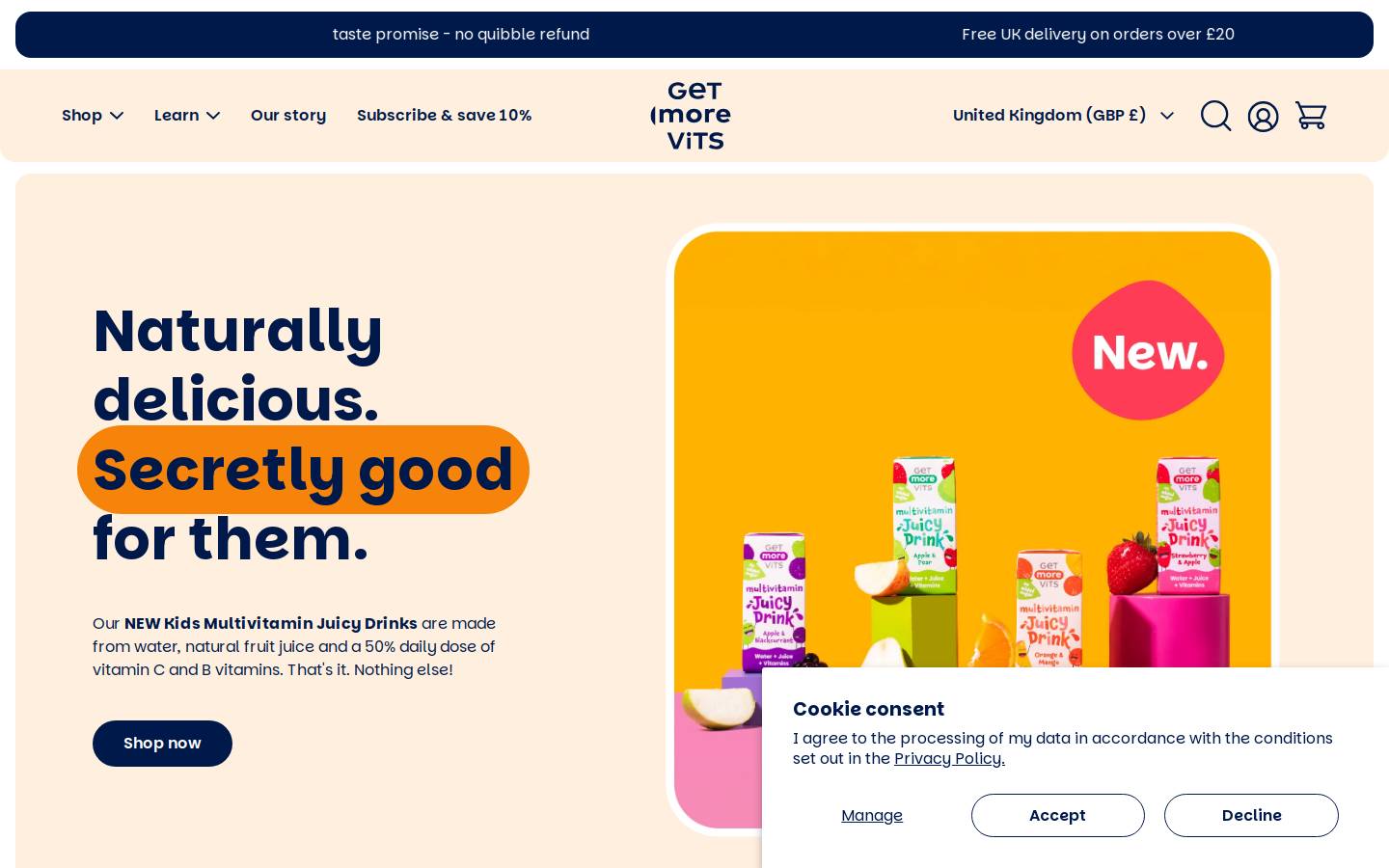 Get More Vits homepage screenshot