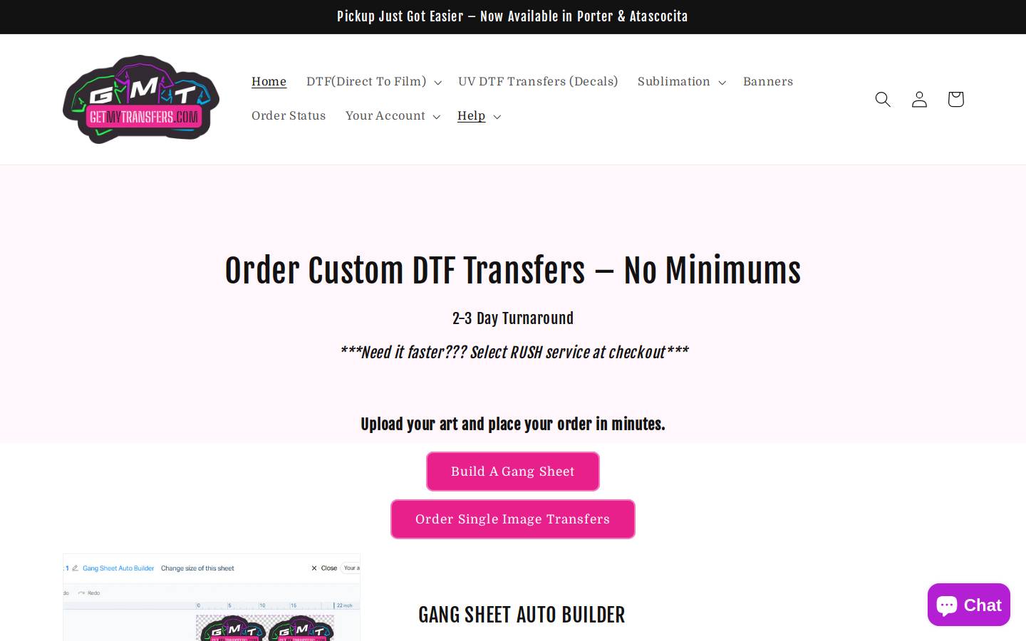getmytransfers.com homepage screenshot