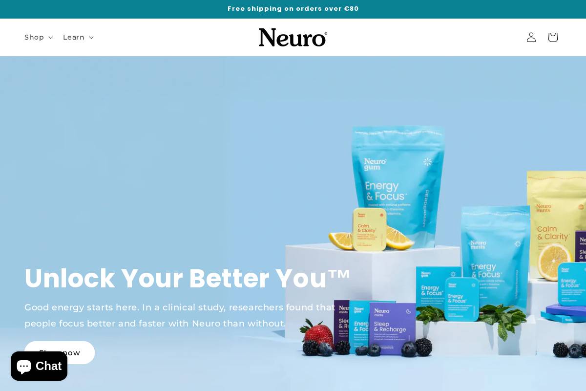 Neuro homepage screenshot