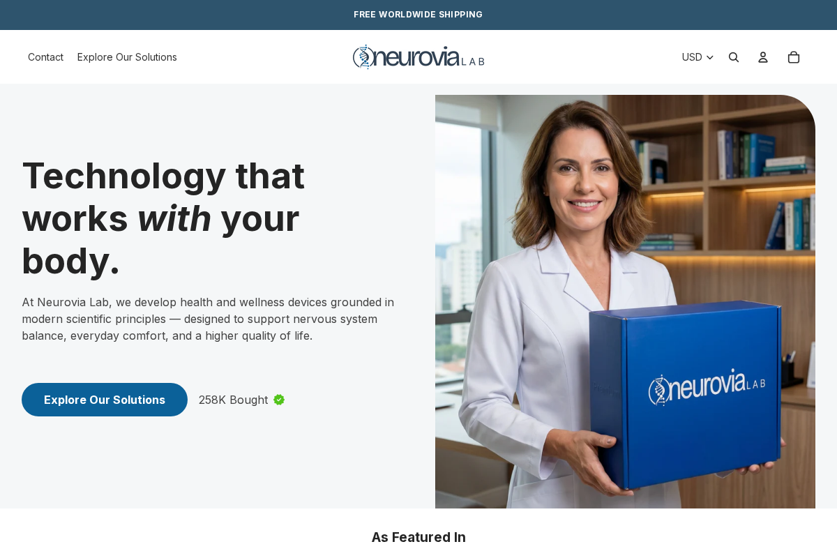 Neurovia Lab homepage screenshot