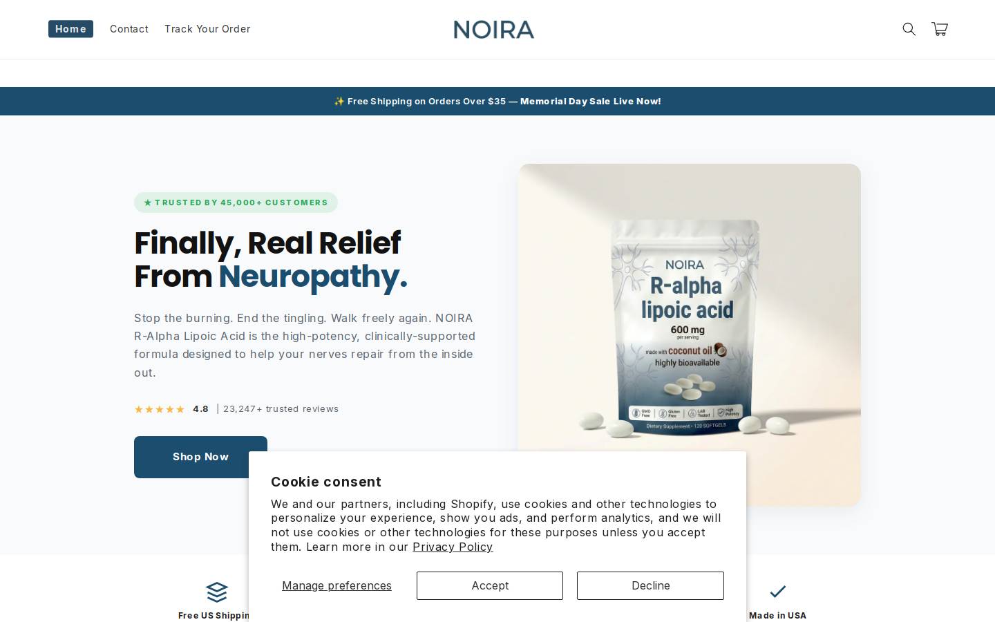 getnoira.com homepage screenshot