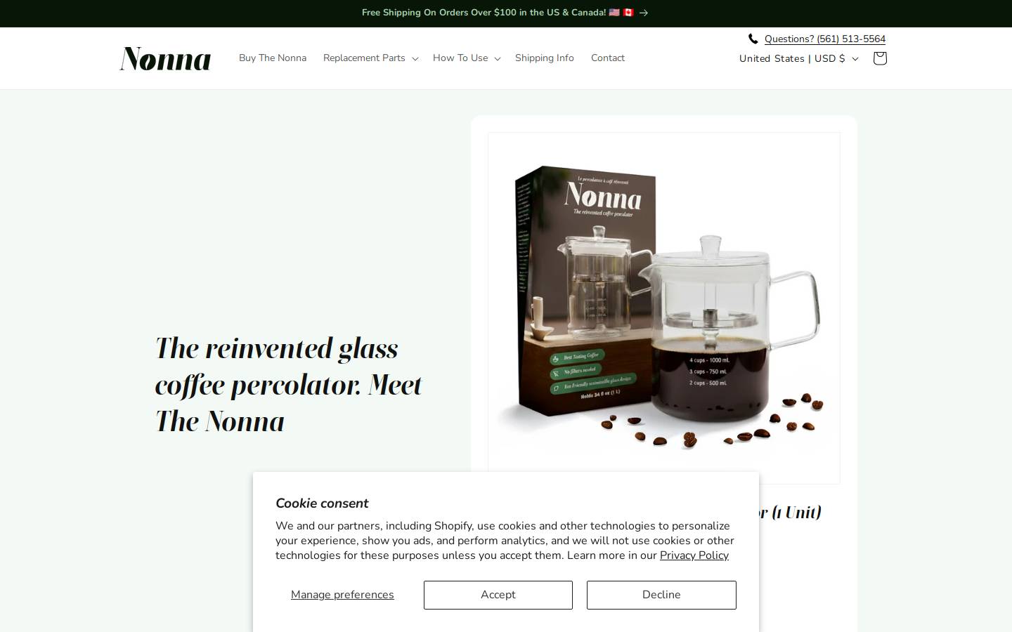 getnonna.com homepage screenshot