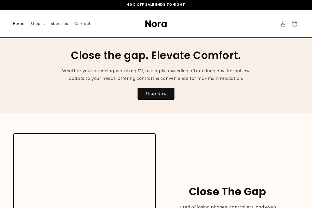 Getnora homepage screenshot