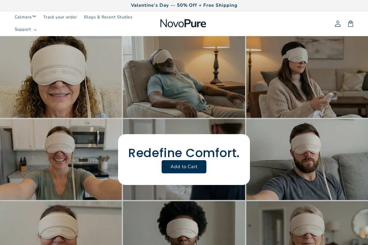 NovoPure homepage screenshot