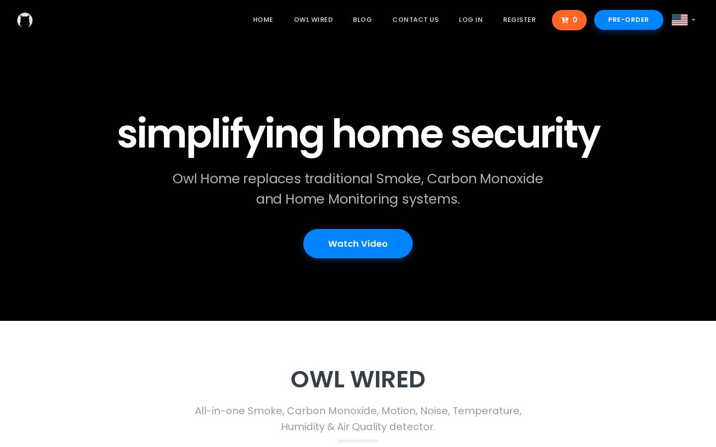 Owl Home homepage screenshot