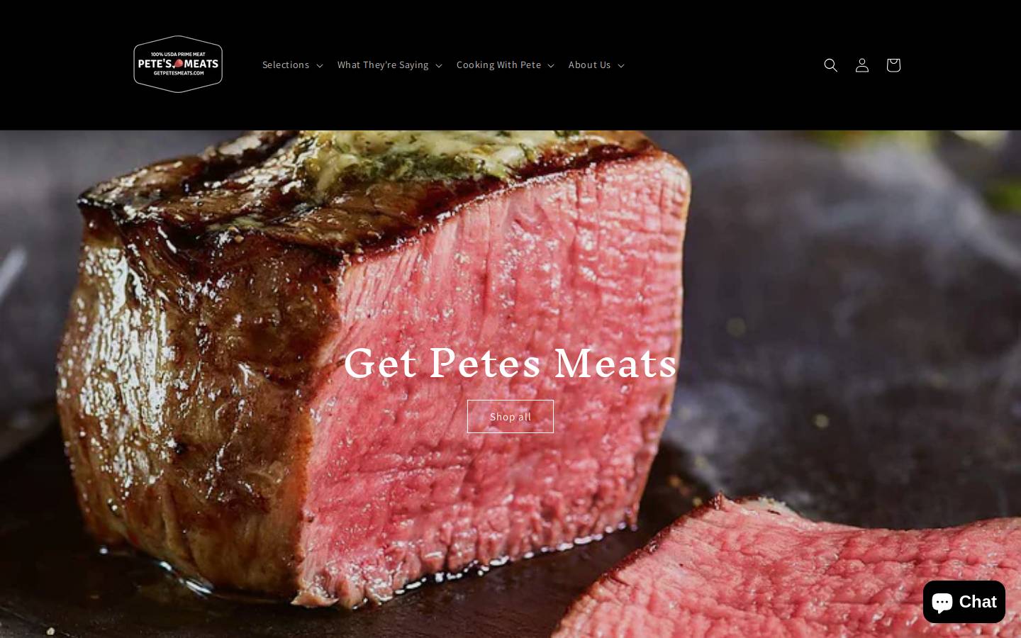 getpetesmeats.com homepage screenshot