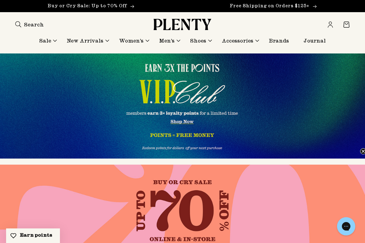 Plenty homepage screenshot