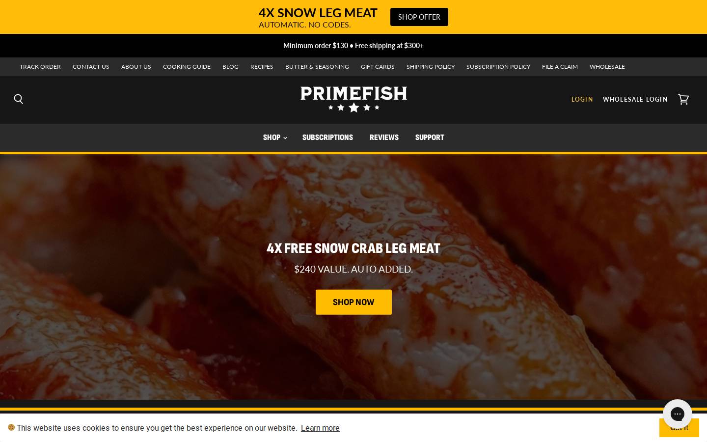 getprimefish.com homepage screenshot