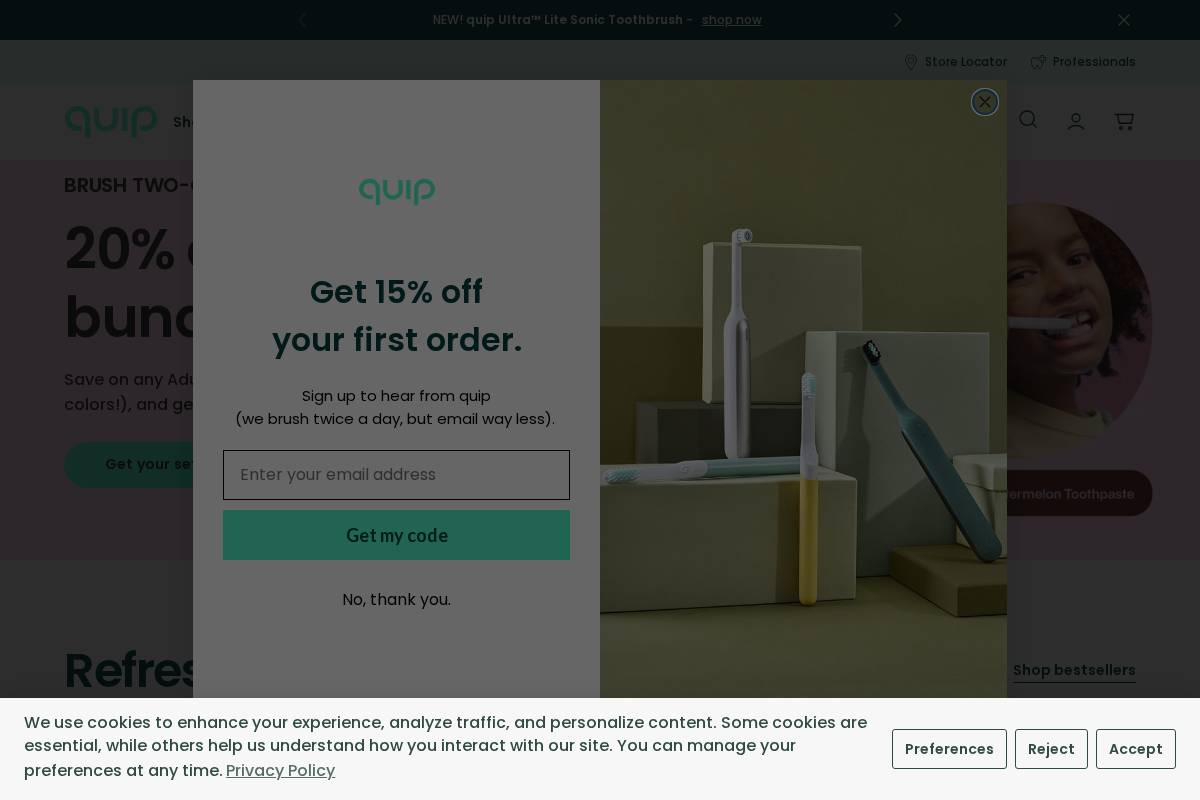 quip homepage screenshot