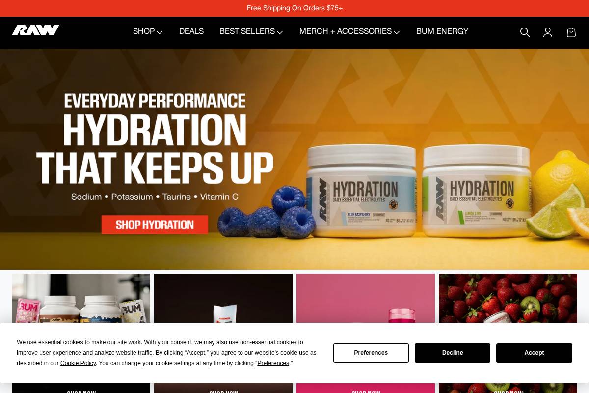 getrawnutrition.com homepage screenshot