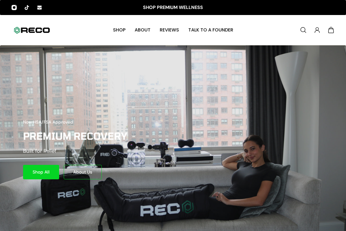 RECO homepage screenshot