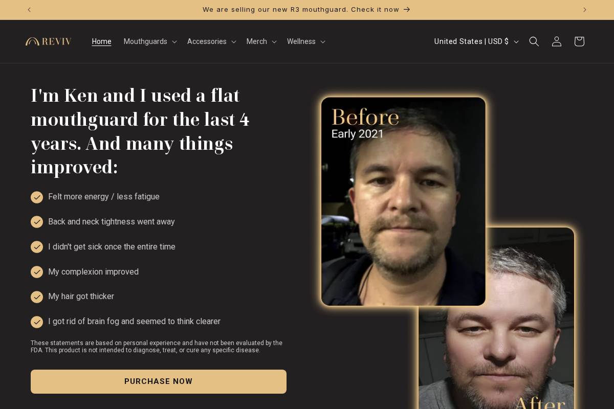 Getreviv homepage screenshot