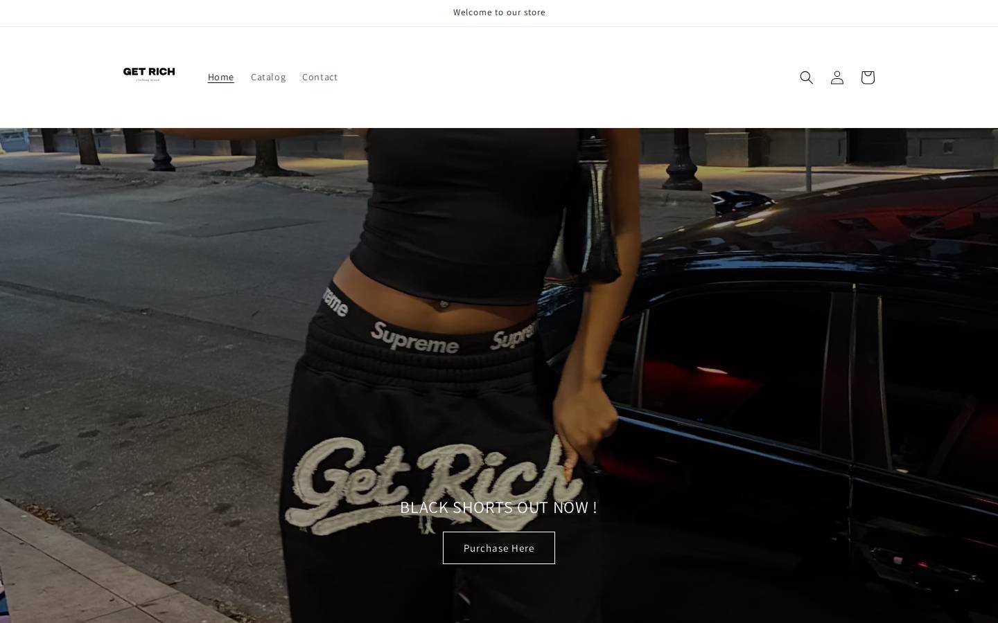 getrichclothingbrand.shop homepage screenshot
