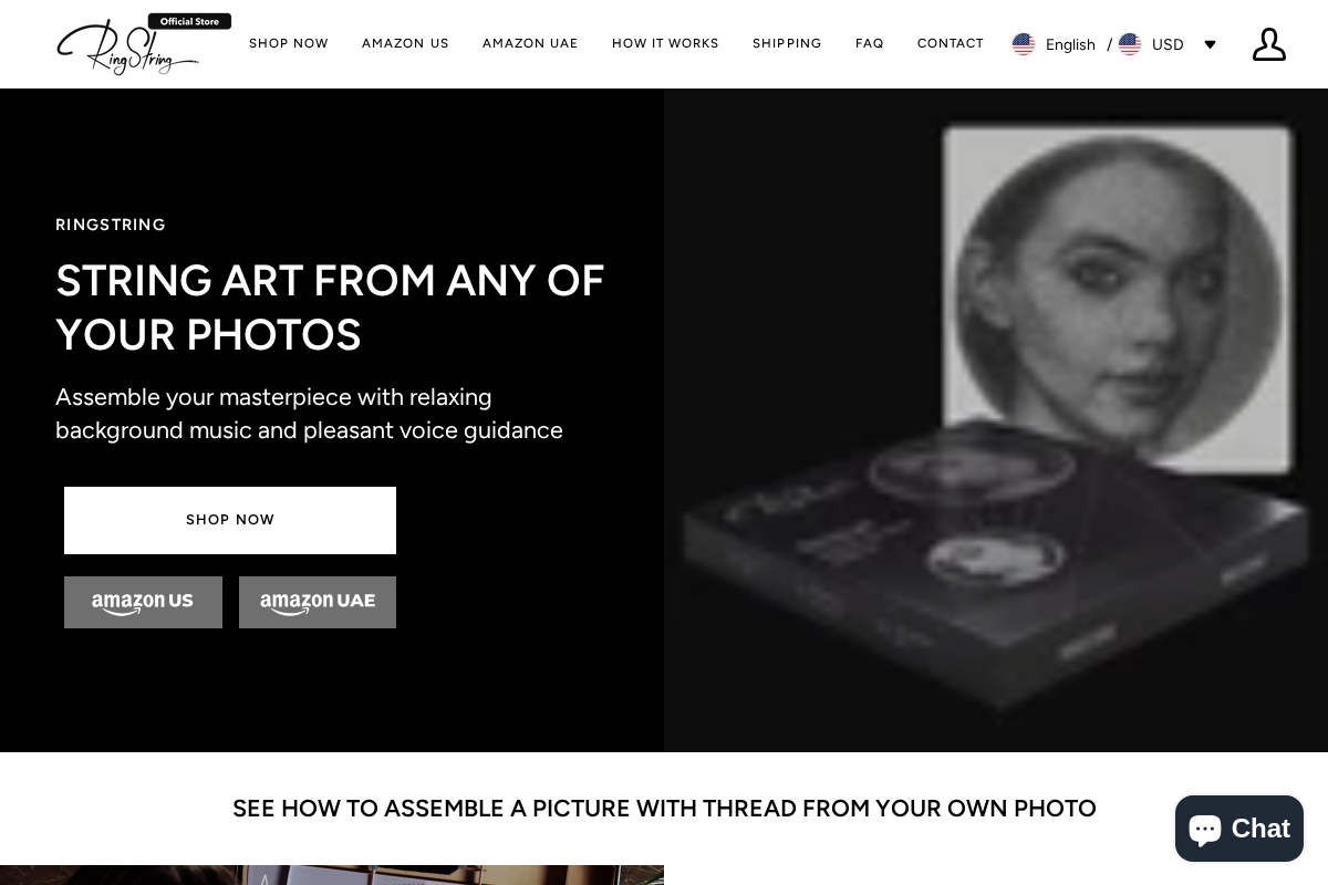 RingString homepage screenshot