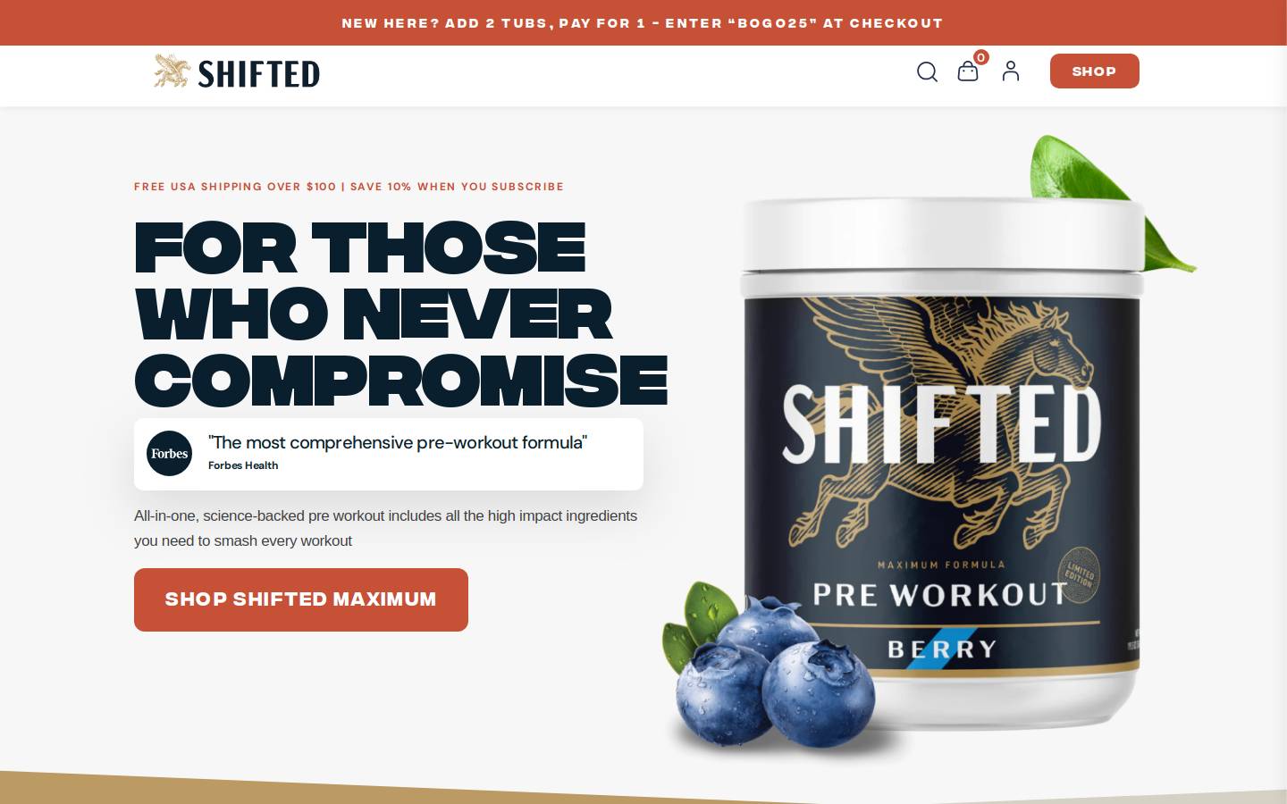 getshifted.com homepage screenshot