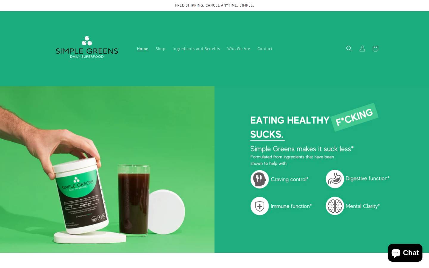 getsimplegreens.com homepage screenshot