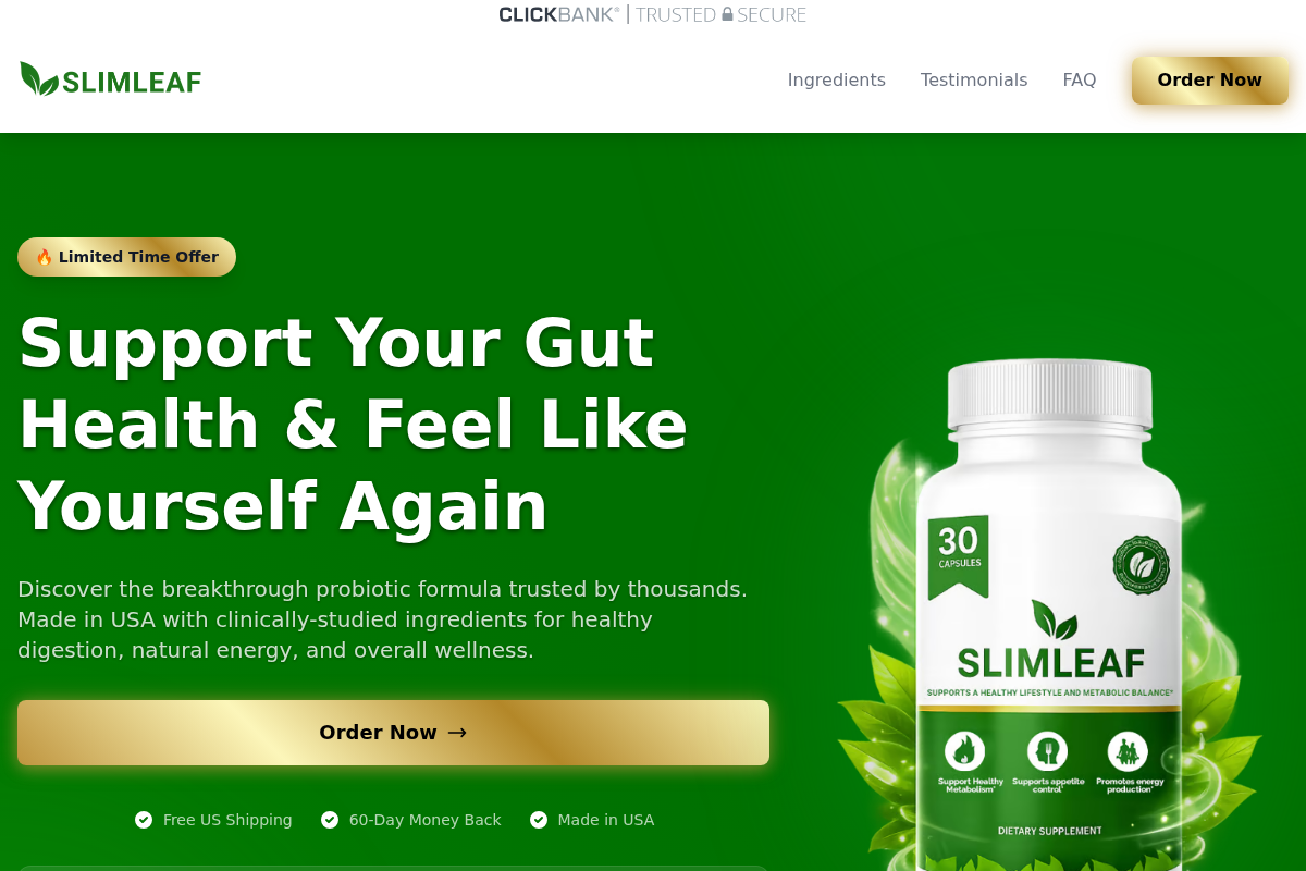 getslimleaf.com homepage screenshot