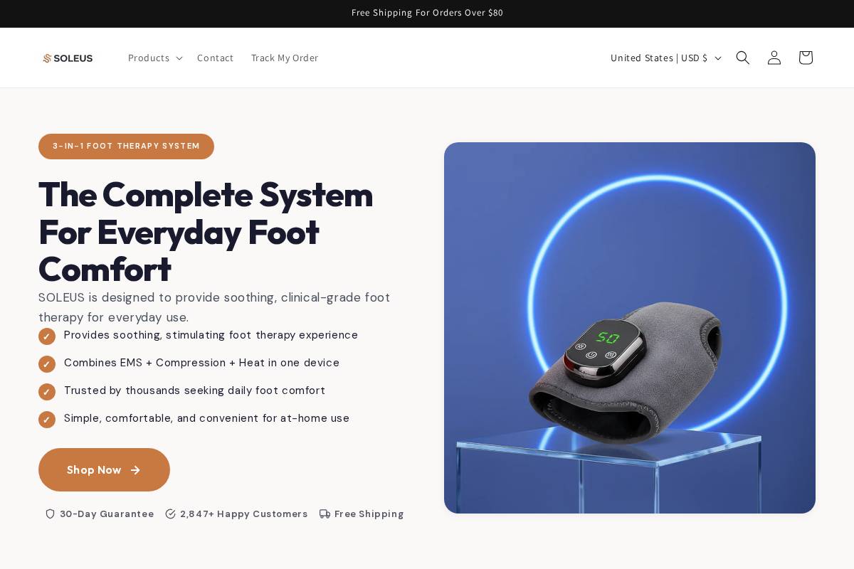 getsoleus.com homepage screenshot