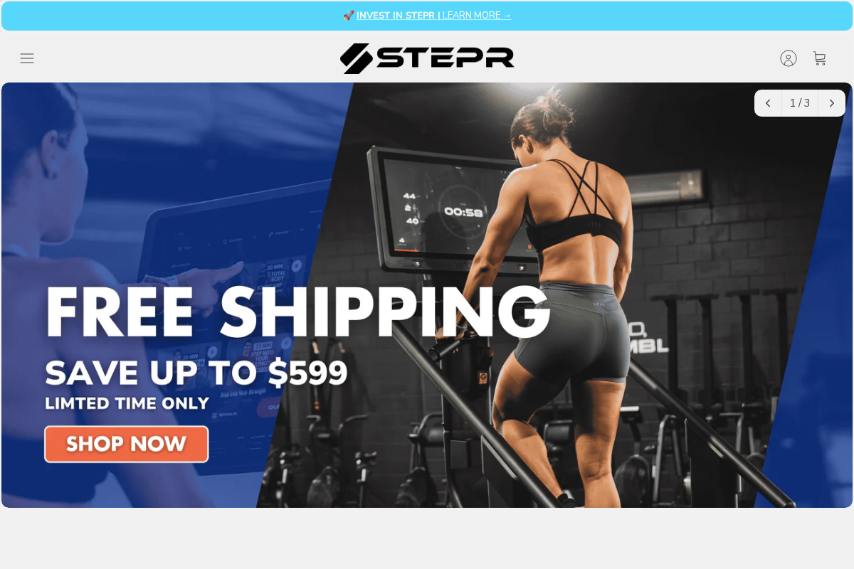 STEPR homepage screenshot