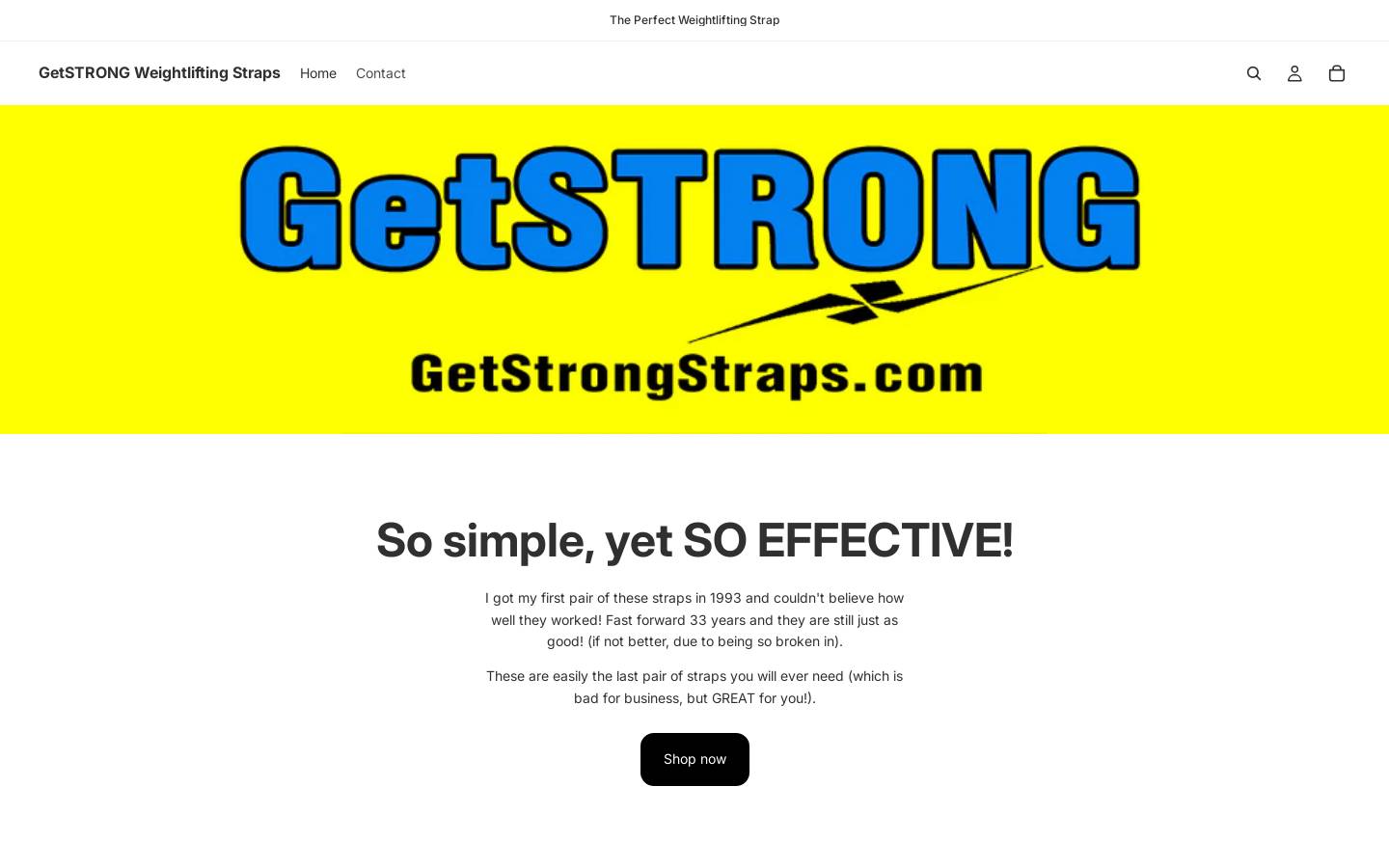 getstrongstraps.com homepage screenshot