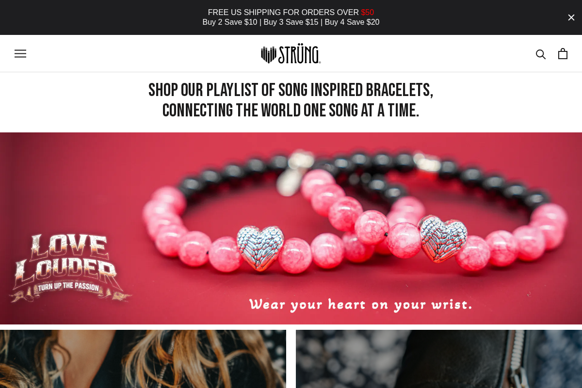 Strung homepage screenshot