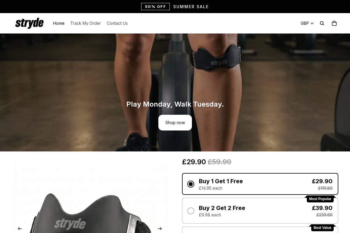 Getstryde homepage screenshot