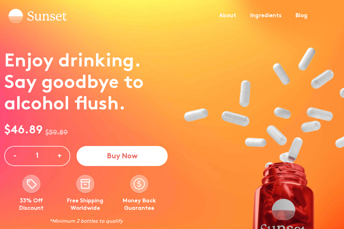 Sunset Anti Flush homepage screenshot