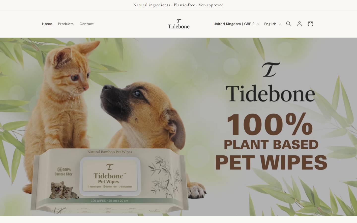gettidebone.com homepage screenshot