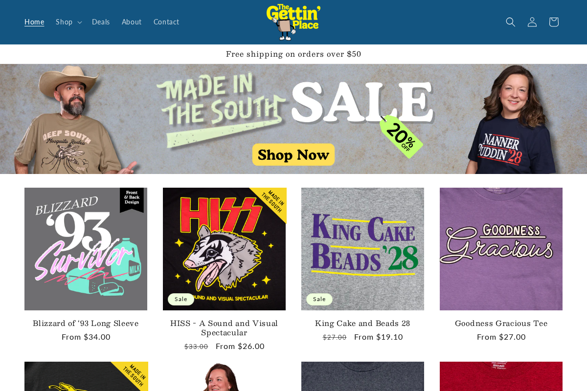 The Gettin’ Place homepage screenshot
